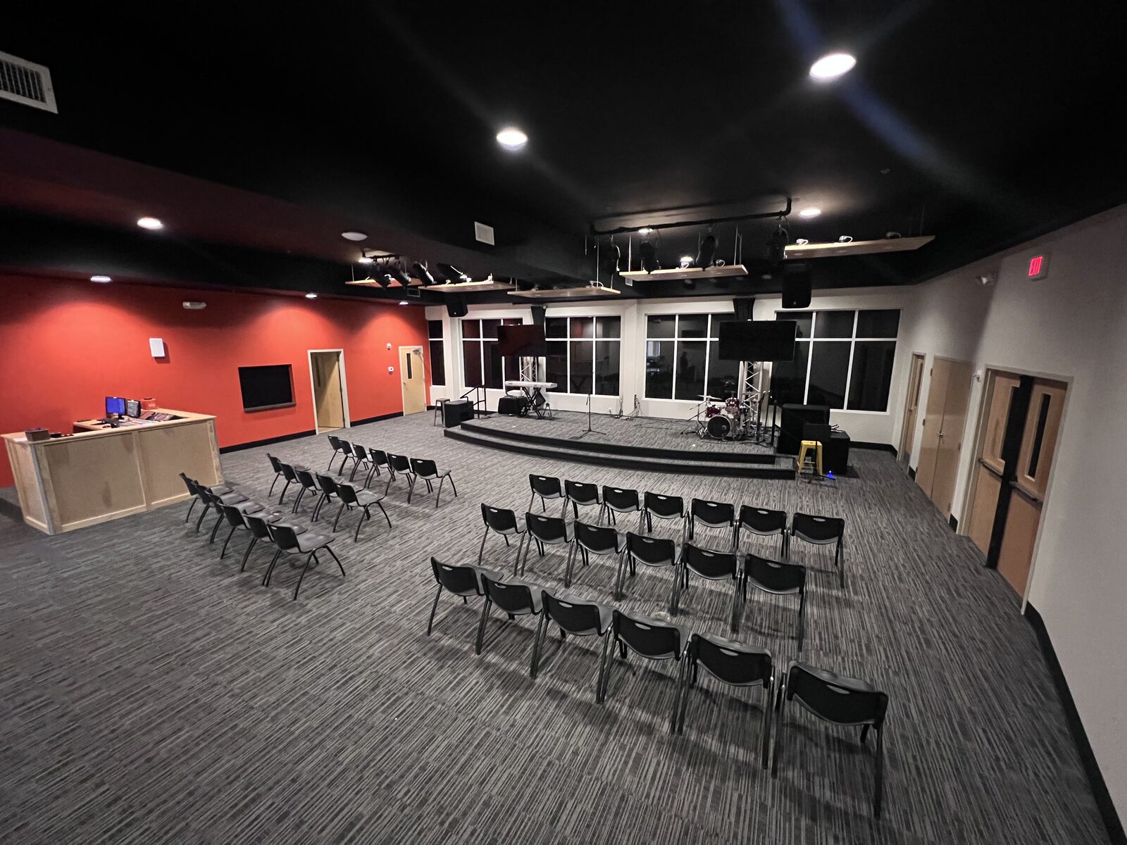 NorthStar Church worship and theater space with privacy window film