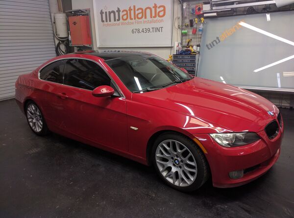 BMW 335i Coupe professional window tint installation Atlanta metro